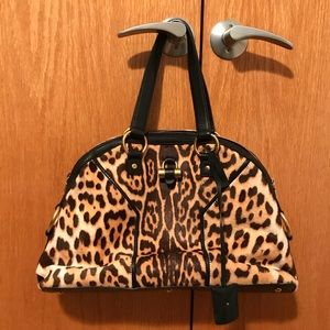 Leopard print calf hair YSL muse tote & dust bag